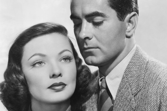 Gene Tierney as Isabel Bradley and  Tyrone Power as Larry Darrell in a 1946 publicity shot for <i>The Razor’s Edge.</i>