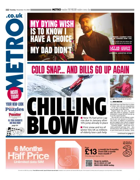 Metro front page