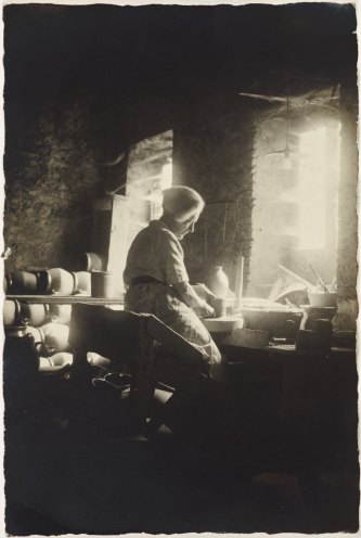 Anne Dangar at work in the studio in Roussillon, France, in the 1940s.