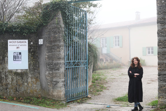 Dr Rebecca Edwards, a curator of Australian art at the National Gallery of Australia, outside Moly-Sabata.