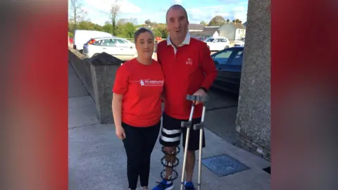 Hadden Family Tom had to learn to bend his knee and walk again