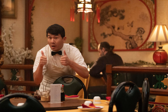 Ronny Chieng as Fatty Choi in Interior Chinatown. 