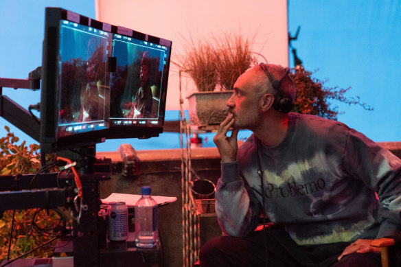 Taika Waititi on the set of Interior Chinatown, on which he worked as an executive producer and director of the first episode.