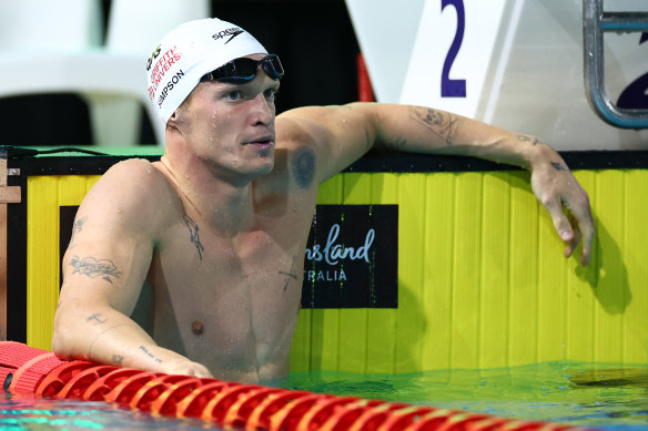 Cody Simpson at this year’s  Australian Swimming Trials.