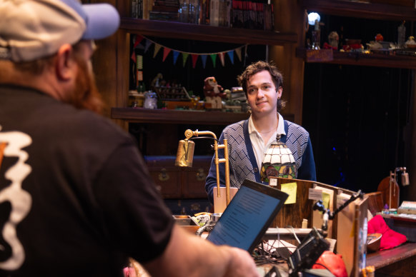 Director Michael Fell on the set of the New York production of The Twenty-Sided Tavern.