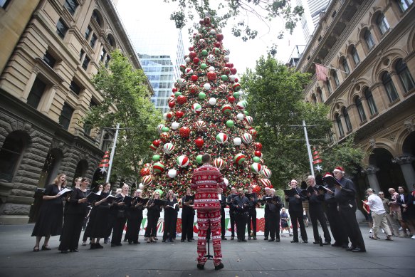 The spectacular Martin Place Christmas tree. 