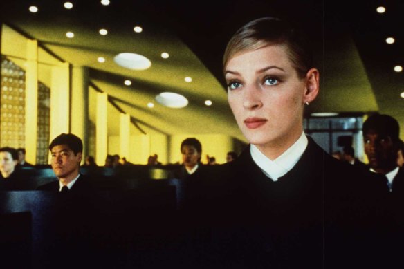 The 1997 film Gattaca imagines a future class divide between the enhanced (as played by Uma Thurman) and the unenhanced.