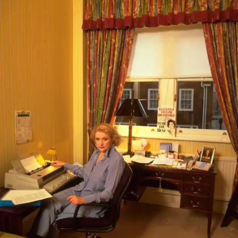 Getty Images Author Barbara Taylor Bradford photographed at home, circa 1988
