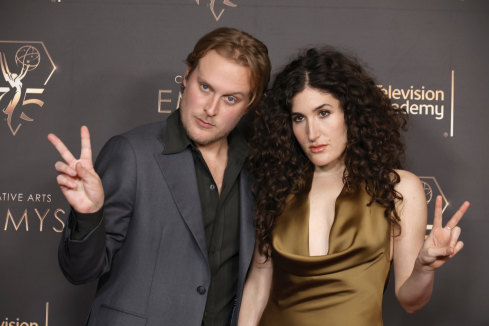 Berlant with her comedy partner John Early at this year’s Creative Arts Emmys, where their sketch special was nominated.