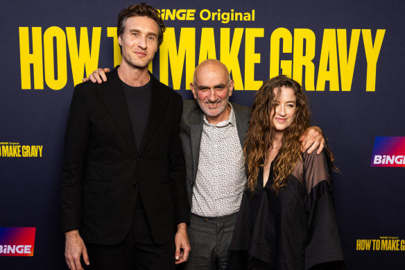 Paul Kelly (middle) with Meg Washington and Nick Waterman at the premiere of How to make Gravy.