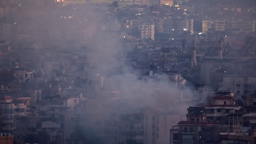 Smoke billows over Beirut's southern suburbs after a strike, amid ongoing hostilities between Hezbollah and Israeli forces, as seen from Sin El Fil, Lebanon. (Reuters)