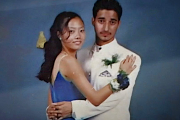 A photograph of Hae Min Lee and Adnan Syed at junior prom, as seen in the HBO documentary series <i>The Case Against Adnan Syed.