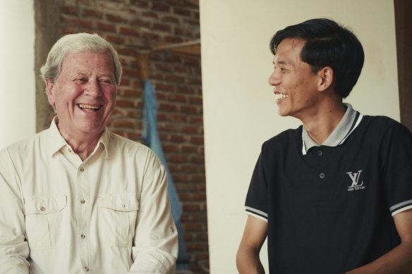 Ray Martin with  Fahmi, who Martin first met as a toddler in the aftermath of the tsunami.