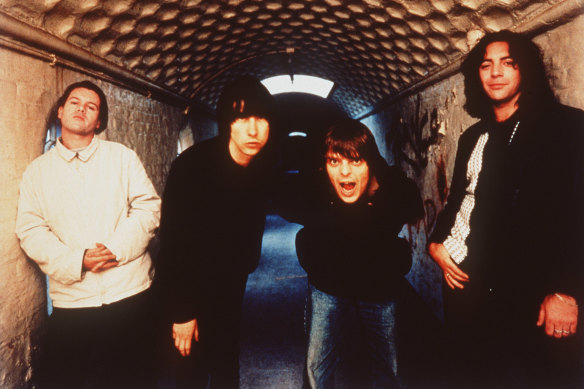 Gillespie (second left) with Primal Scream in 1997.