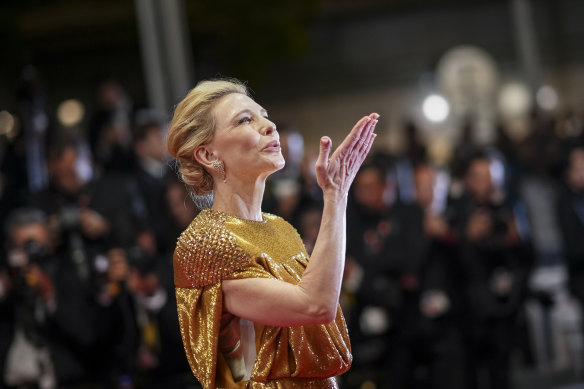 A regal Cate Blanchett on the red carpet in Cannes.