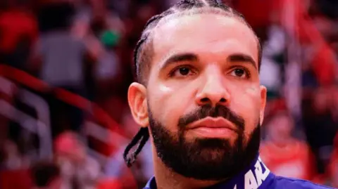 Getty Images Drake headshot, he looks pensive