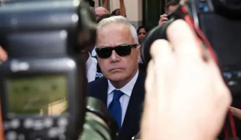 PA Media Huw Edwards photographed outside court  