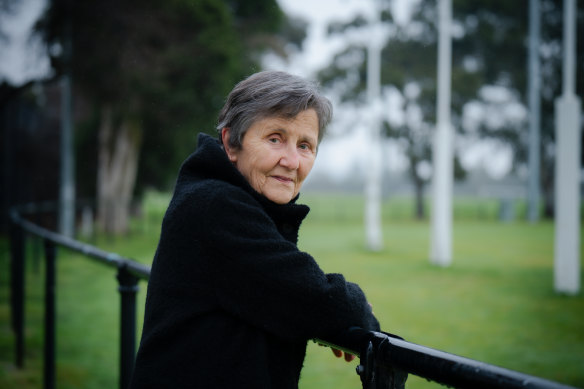 Helen Garner at the suburban ground where she watched her grandson play.