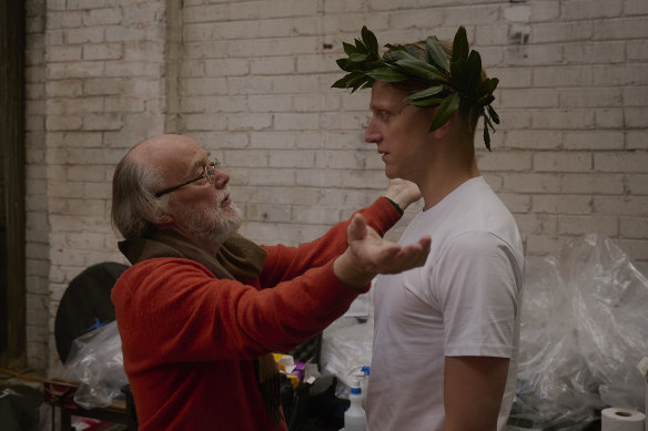 Behind the scenes of the photo shoot with photographer Bill Henson (left) and his subject, Australian Ballet artistic director David Hallberg.