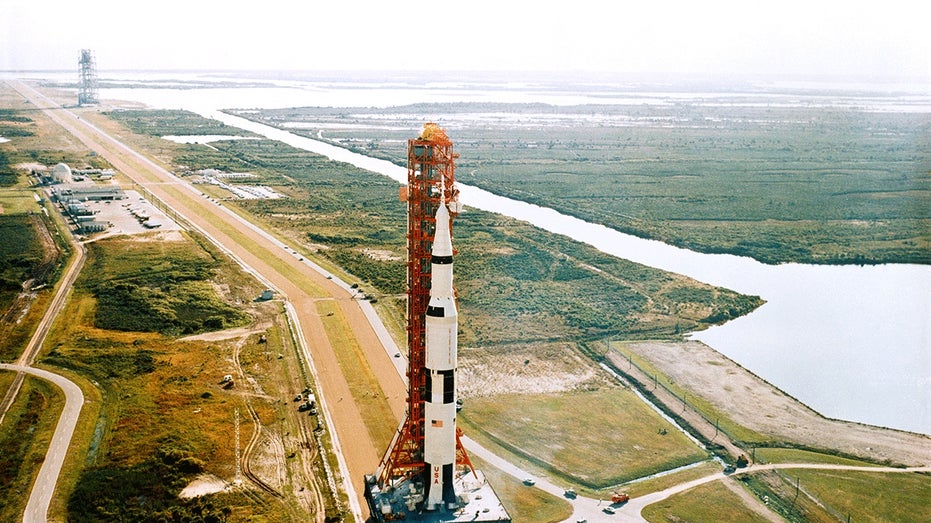 The Apollo 8 space vehicle on way from Kennedy Space Center's (KSC) Vehicle Assembly Building (VAB) to Pad A, Launch Complex 39.