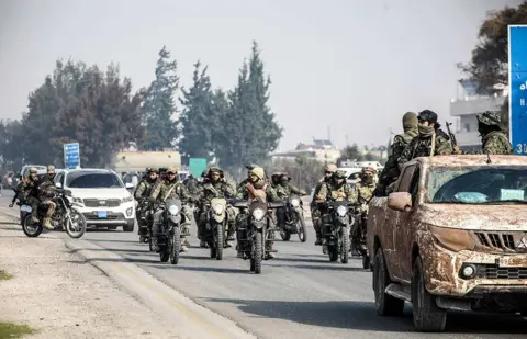 Getty Images Anti-regime armed groups advancing in Syria's strategically important province of Homs, the gateway to the capital Damascus - 6 December 2024