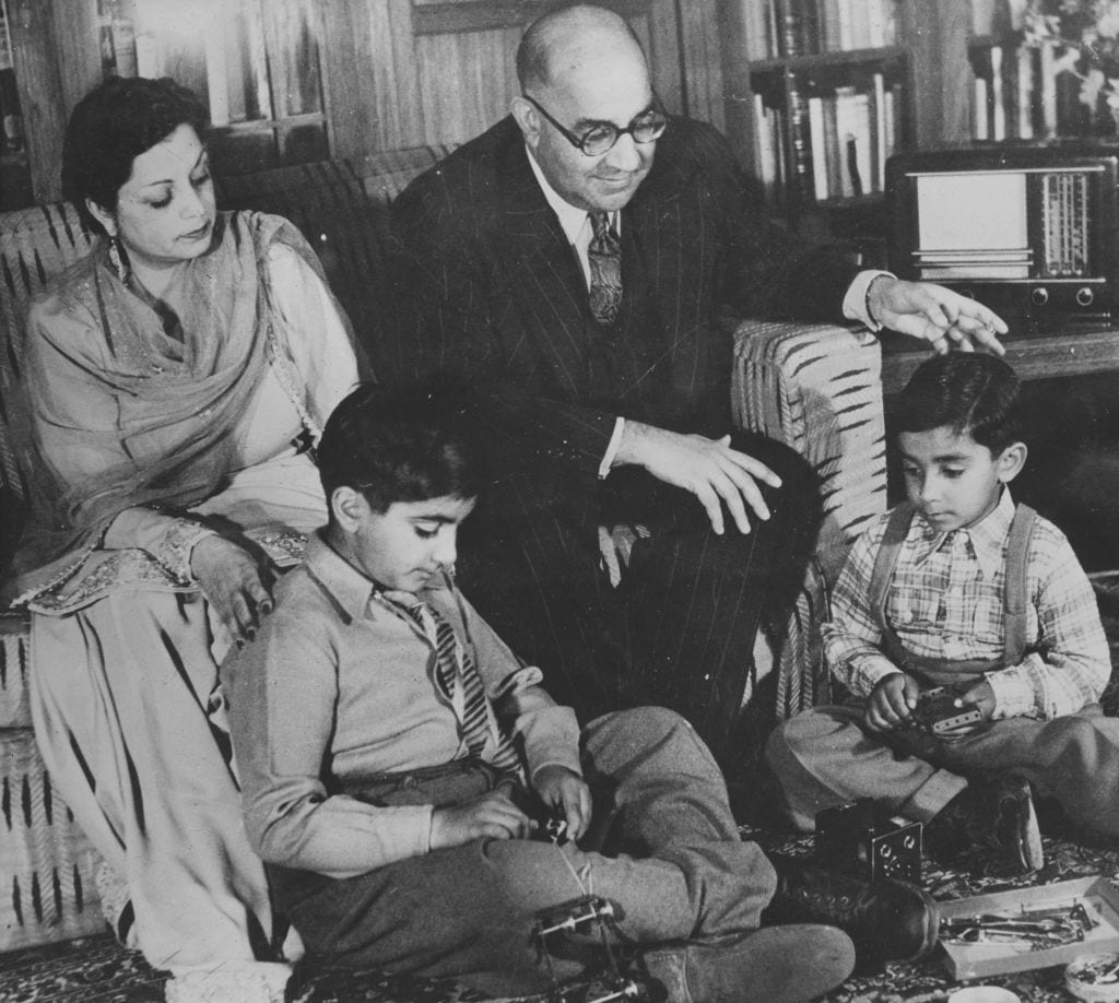 Liaquat Ali Khan with his wife and children, June, 1947.