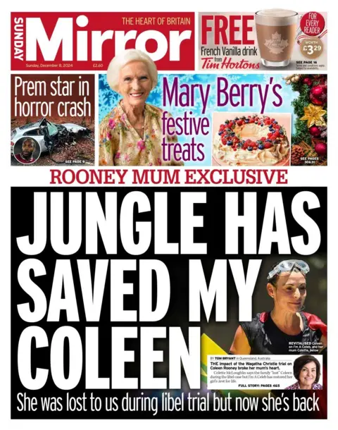 Sunday Mirror front page 8 December