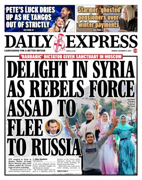 Daily Express front page 9 December