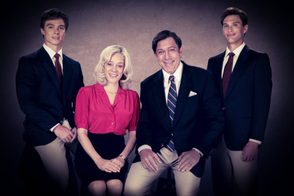 Nicholas Chavez, Chloë Sevigny, Javier Bardem and Cooper Koch as the Menendez family in Monsters.