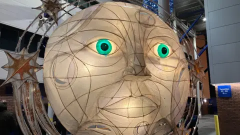 Andy Gill/BBC A moon face lantern 