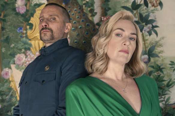 Kate Winslet and Matthias Schoenaerts in The Regime.