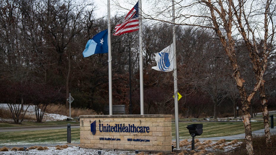 Flags lowed at UnitedHealthcare headquarters