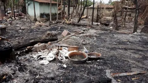 Getty Images Myo Thu Gy, burned down by the army in 2017