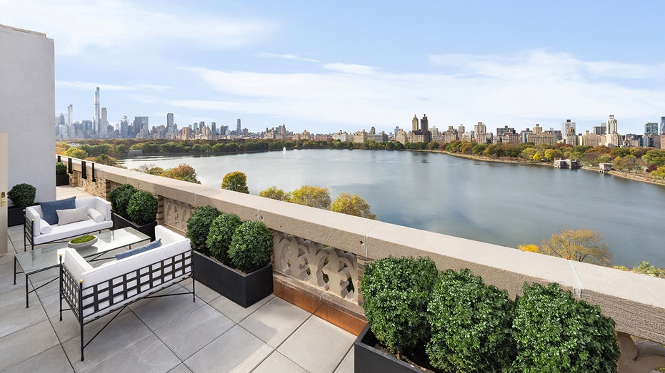 The kitchen has access to a second park-facing terrace.