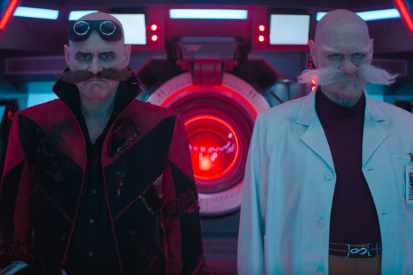 Jim Carrey as Ivo Robotnik and Gerald Robotnik in Sonic the Hedgehog 3.