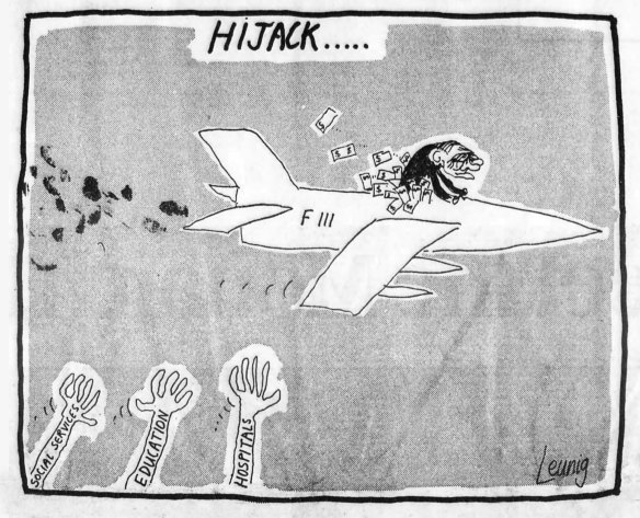 Leunig’s first cartoon for The Age, produced as cover for Ron Tandberg, who was on leave, in 1969.