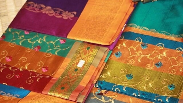 Kanchipuram sarees./Image Wikimedia Commons