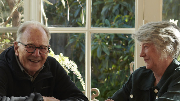 Miller at home in Castlemaine with wife Stephanie.