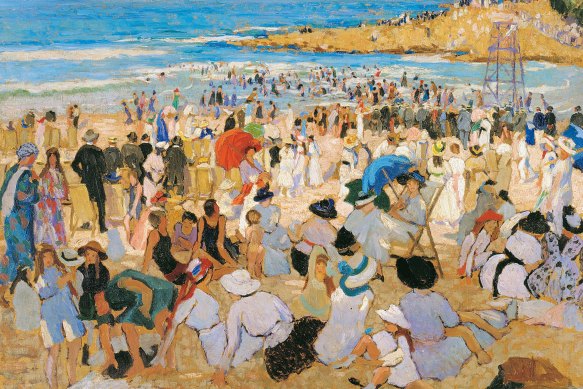 Christmas Day on Manly Beach, 1913, by Ethel Carrick