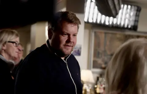 Stephen Fildes/BBC James Corden on set