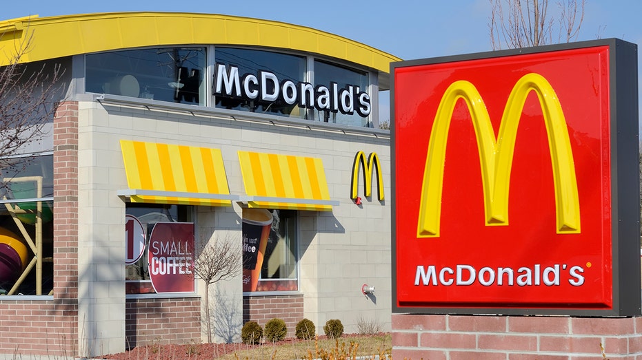 McDonald's restaurant with sign out front