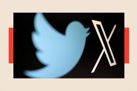 Getty Images The old Twitter logo and the new X logo side by side