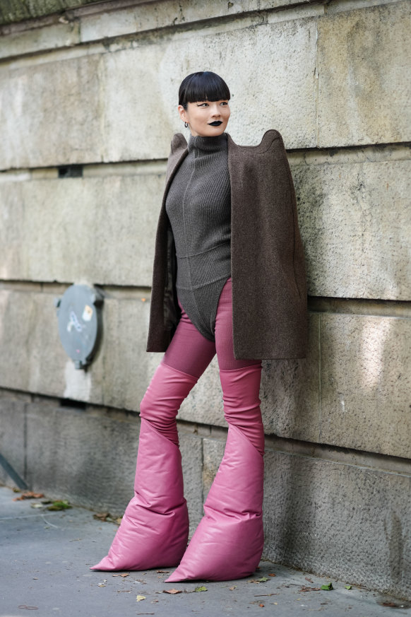 Rick Owen’s inflatable boots, as seen during this year’s Paris Fashion Week.