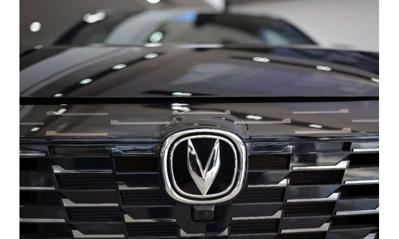 A Chinese-made Changan car at a dealership in Mexico