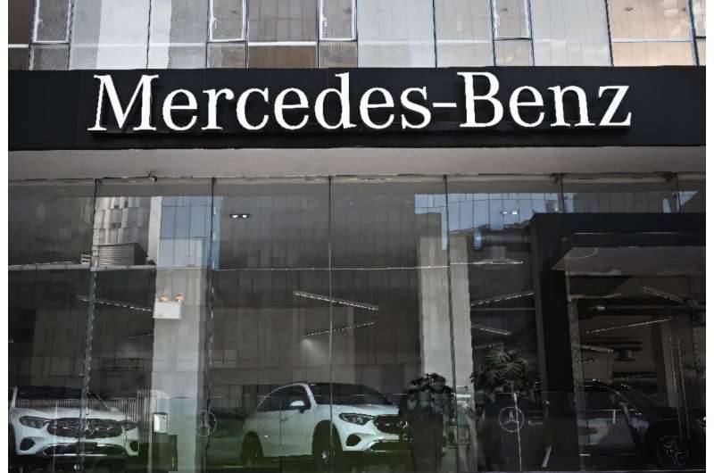 View of a Mercedes-Benz car showroom in Mexico City