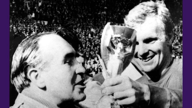 Seen in this picture is England captain Bobby Moore and the team manager Alf Ramsey with the iconic Jules Rimet trophy. (Image: Reuters)