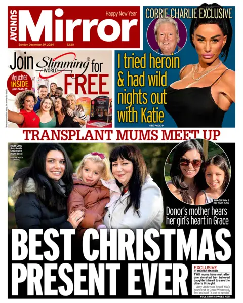 "Best Christmas present ever" headlines the Sunday Mirror 