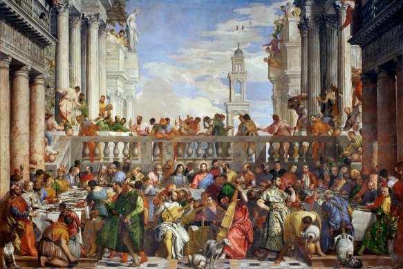 Paolo Veronese’s The Wedding at Cana (1563): the fun Jesus party.