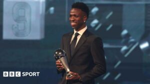 Vinicius Jr wins Fifa Best men’s player of year award