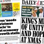 Reeves needs ‘Christmas miracle’ and King’s ‘message of unity’